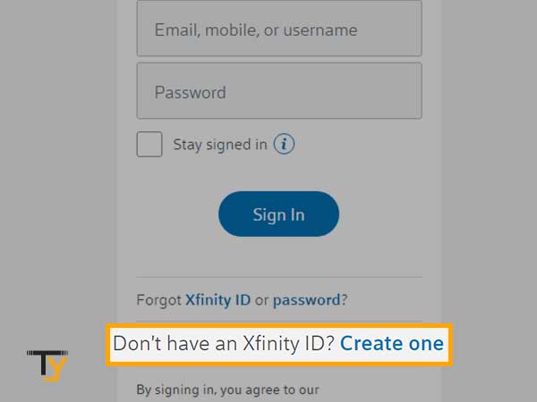 No tienes un ID de Xfinity